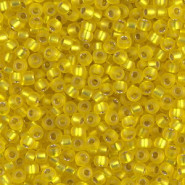Miyuki seed beads 8/0 - Matte silverlined yellow 8-6F